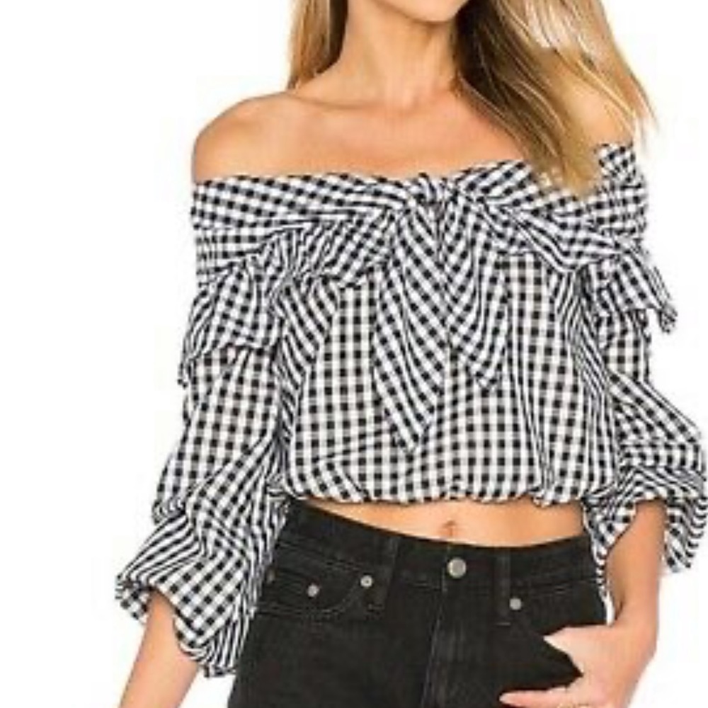 Lovers + Friends Rebecca Gingham Crop Top
